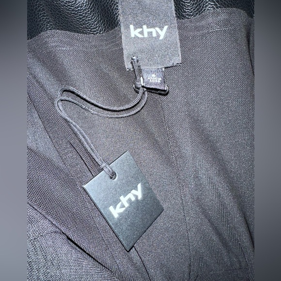 Khy black faux leathered mini dress. - Picture 7 of 14